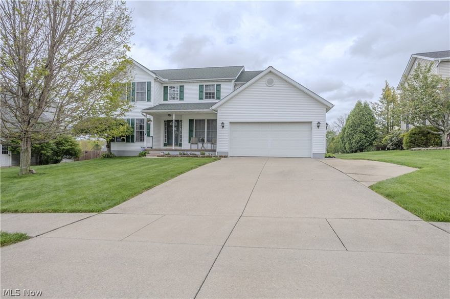 Welcome to this meticulously maintained colonial located in the highly desirable Annevar Estates in Ravenna! This spacious 4-bedroom, 2.5-bath home offers the perfect blend of comfort, functionality, and charm with 2154 square feet.

From the moment you walk in, you're greeted by a stunning oak staircase and a formal dining room that sets the tone for the rest of the home. The main level features a generously sized family room, along with a versatile first-floor bedroom that can easily be used as a home office, playroom, or guest space.

The kitchen is both warm and inviting, showcasing beautiful oak cabinetry, stainless steel appliances, and convenient access to the first-floor laundry room. The kitchen has a generous amount of cabinets and a pantry as well.

Upstairs, you’ll find three additional bedrooms, a 2nd full bathroom, and a spacious primary suite complete with a walk-in closet and private full bath with double sinks and a jetted tub.

Step outside and fall in love with the expansive outdoor entertaining space. The oversized tiered deck offers multiple areas for gathering, relaxing, and hosting, and leads down to a concrete patio—perfect for summer nights. The large backyard provides plenty of room to enjoy, along with a storage shed for added convenience.

Updates include roof 2019, hot water tank 2018, furnace original, A/C 2018, windows original, LVT upstairs 2023, stove 2022, fridge 2022, dishwasher 2022

This home truly checks all the boxes—don’t miss your opportunity to make it yours. Homes like this don’t last long!