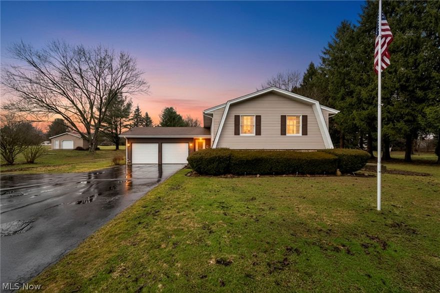 Welcome to 5044 Bright Baldwin Rd. in Newton Falls!
This well-maintained 4-bedroom, 2-bath bi-level home sits on a peaceful .71-acre lot along a quiet road, offering the perfect balance of privacy and convenience. Built in 1976 and proudly owned by the original owner, this home has been cared for over the years and is ready for its next chapter. The home features a functional layout with comfortable living space on both levels, providing flexibility for family living, guests, or a home office. The property also includes an attached garage with parking for up to four vehicles, offering plenty of space for vehicles, storage, or a workshop. Step outside and enjoy the generous yard with room to garden, entertain, or simply relax and take in the peaceful surroundings. If you’re looking for space, character, and a quiet Newton Falls location, this property offers a wonderful opportunity to make it your own.