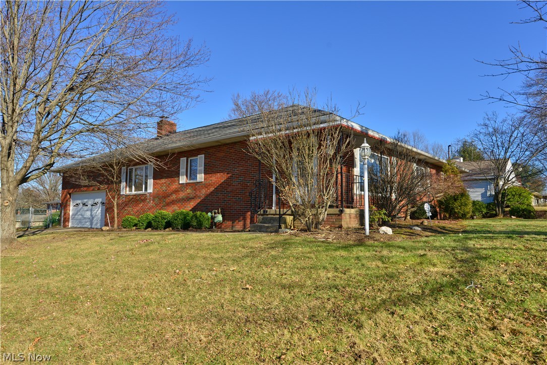 Enjoy majestic sunsets overlooking the Golf course in this solid 3BR, 2Bath brick ranch conveniently located in Coventry Township. Master bedroom with ensuite bath. Partially fenced back yard with a much larger lot. Two car attached garage. Open living room dining room floor plan with overlook to family room fireplace. One floor living with bonus square footage in the walkout basement. Meticulously maintained with many updates. This is the house the third little pig built. Hurry. make this your home for the Holidays.