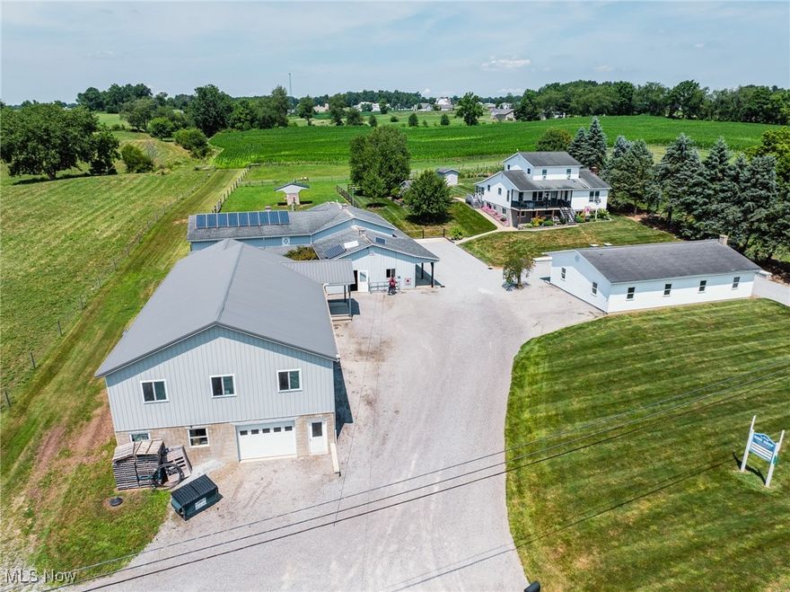 In a great central location, in southern Wayne County, between Fredericksburg and Maysville. Selling a 2-story home with 2 shops and a nice horse barn on 3.16 acres. The main floor has a new custom hickory kitchen with a dining area and pantry, living room. 1 bedroom and full bath, plus an additional bedroom/sewing room. The 2nd floor has 3 additional bedrooms. Updated windows throughout. The walkout basement has a canning kitchen and laundry area. Natural gas is in the home. Utilities include a woodburning Drolet heat stove along with natural gas heaters. and private water well & septic.  

Tremendous outside improvements include a finished 28’x48’ shop that is heated and insulated, a 36’x72’ retail shop with a full walk-out basement. The retail shop is fully finished, on the main floor with hot water in-floor heat, small office and a ½ bath. The horse barn has 10 box stalls, a wash bay, small tack room, and a 26’x26’ area for buggy storage etc. Good fencing with 2 paddock areas and 2 separate pastures.