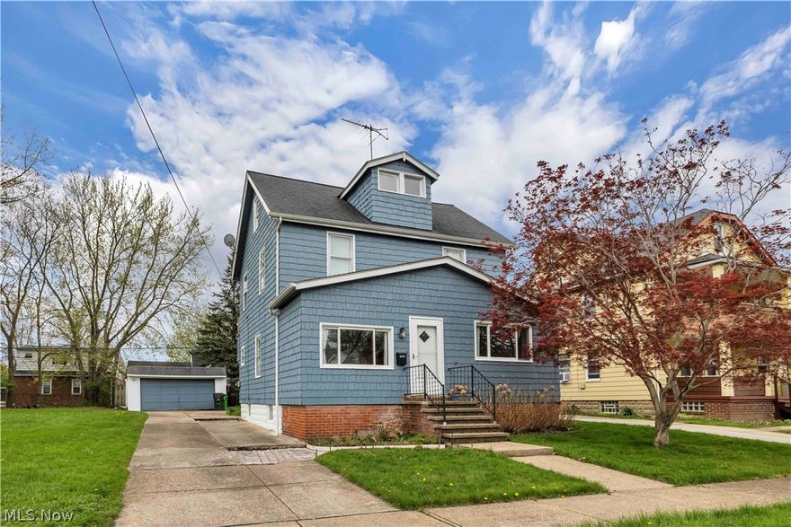 Own or invest in this generously sized home in Euclid!  Two parcels mean a little extra room to roam and more space while still in the city near amenities.  The main floor includes a large living area, dining room, kitchen and half bath.  The second floor includes 3 bedrooms and a full bath.  Large walk-up attic for extra storage or whatever else your imagination can come up with.  Full basement with additional full bath.  Two car detached garage and plenty of off-street parking.