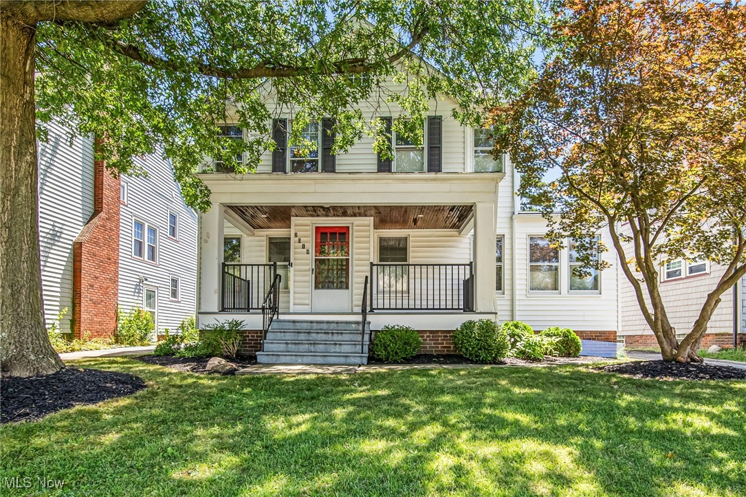 This charming colonial is the full package. Central location, Classic architecture and loads of updates. The welcoming front porch opens to a the living room with well maintained hardwood floors and crown molding. There is also a dining room, home office and a rare half bath on the first floor. The updated kitchen ( where all appliances stay) has a pantry and separate mudroom entrance. Upstairs is the master bedroom, two more bedrooms and the updated full bath. The third floor has been insulated and carpeted and offers additional living space not factored into the square footage. The full basement ( with washer and dryer) offers ample storage space. This home is located near Cain Park, convenient to CWRU, University Hospitals, Shaker Lakes and all the shopping and dining offered by Cleveland Heights. Recent Updates and improvements include driveway resealed (2025) Office flooring (2023) Upstairs carpeting (2023); back patio (2022) Bath remodel(2020) Half bath remodel, hardwood floors refinished, A/C Furnace, Electrical upgrade to grounded romex, all new pex plumbing (2017). This home will be POS compliant. Schedule your tour today!