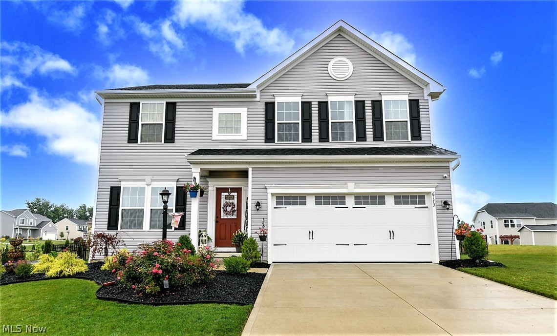 *Exquisite 4 Bdrm, 2.5 Bath Colonial Just Built In 2019 ~ W/FINISHED Basement, Attached 2 Car Garage & FULLY Fenced In Back Yard! *Lux GRANITE/Chic CRYSTAL CHANDELIERS *Gray Rustic LUXURY Plank Flooring Throughout 1st Floor *Walk In To A Living Rm W/Navy Accent Walls, Raised Ceiling & Coat Closet *Impress Your Guests W/An OPEN CONCEPT Main Living Area Consisting Of A Family Rm W/Gas Fireplace, Kitchen Showcasing An Island W/Double Sided Doors, SS Hardware, GRANITE Countertops, PANTRY, Arabesque Tile Backsplash, Cabinets W/Soft Close Dovetail Drawers, BREAKFAST BAR, SS GE Matching Appliances + Recessed & Dual Pendant Lighting ~ Elegant Formal Dining W/Crystal Chandelier, Triple Windows, Vaulted 11'3" Ceiling And Back Yard Access Door! Stunning *Mud Rm Off Of Garage *Upstairs are 4 Bedrooms Including An Oversized Master Suite W/Relaxing Blue Spa Walls & 13+ Sq. Ft Wide Walk In Closet! *Ensuite Master Bathroom W/Tiled Floor, Linen Closet & His/Her Sinks *2nd FLOOR LAUNDRY! *Full Bathroom