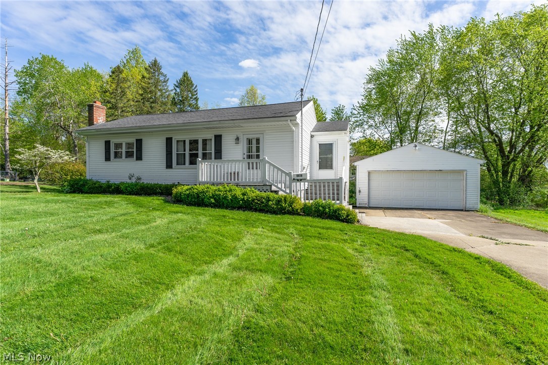 Rare find to have an opportunity to have a Ranch home in Hubbard Township. This house is located off Route 7 and close driving distance to I-80 and the PA Border. This 3 Bedroom 1 Bath house is move in ready so don't hesitate to view this property! Walking up to the house, you are greeted with a multi tiered deck that goes to the front door and to the breeze way. The breeze way is the perfect area for a small table and an area for storage. You walk right into the nice sized kitchen with beautiful cabinets and a good space for a table and chairs. Entering into the living room, you'll love the hardwood floors, great space and natural light from the newer vinyl tilt in windows throughout. 3 good sized bedrooms with great closet space in each. One bedroom has been converted into the 1st floor laundry room which could be turned back into a bedroom. Full bathroom with ceramic tile. Basement has plenty of space for additional storage and can be a finished space. There's a walk out to the back