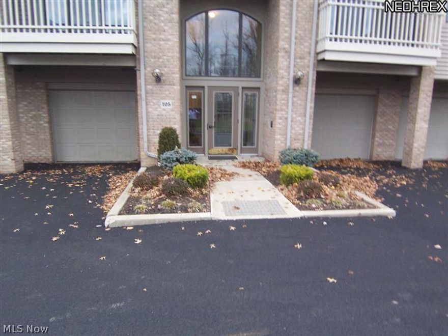 Easy living at its finest.  This 2 bed 2 bath ranch condo is conveniently located near Interstate 77.  The building is equipped with an elevator.  Enjoy the view of the pond from the private deck.  All of the stainless steel appliances will be included in the eat in kitchen.  There are two fireplaces, a laundry room inside the unit, and a master suite with walk in closet.  This unit has a garage access with additional storage area.  The Enclave at Rosemont Ridge has a clubhouse with workout area, sauna, dining hall with bar, laundry facility,  and a recreational living area with a fireplace.