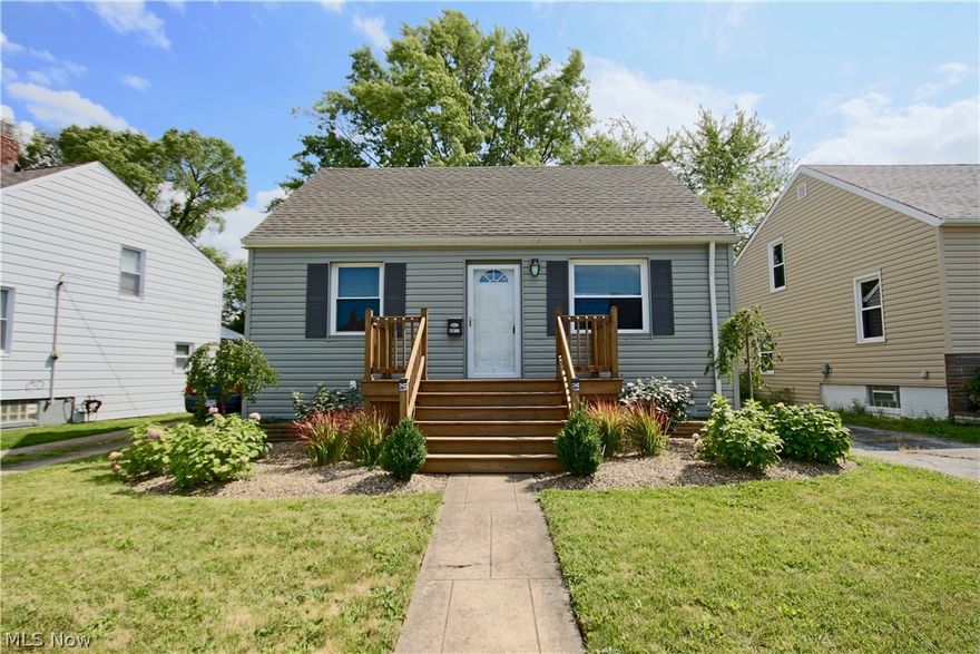 Excellent location for this low maintenance adorable Cape Cod. Enjoy watching the world go by on the new front and back porches added in 2018 along with the beautiful added professional landscaping. Gleaming dark wood floors invite all into the large living room with the recessed lighting with dimmer (2016). Bright and cozy! The kitchen is fabulous with tile floors, overhead ceiling fan, updated dark wood cabinetry, sharp black granite counter tops, and suite of Whirlpool Gold stainless steel appliances (all come with!) 2 spacious first floor bedrooms with dark wood floors and beautiful tiled bathroom floor, contemporary vanity and cabinets, and chic light fixture in the full bath! Upstairs is the very large open Owner’s Suite! Dressing area and closet, space for vanity and dressers and additional bedroom area make for an idyllic space. Large basement is waiting for your finishing touches. Spacious park-like backyard with porch and climbing tree that blooms with what are believed to be