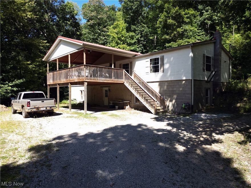 Charming 1,782 sqft ranch-style home on 2.66 acres in the scenic Killbuck countryside. This 4-bed, 3-bath abode boasts a partially finished basement and freshly painted rooms. Step onto a spacious 16’x24’ covered deck for serene outdoor moments. Additionally, a 24’x30’ detached garage with water, electric, and a lean-to stands on the property, adding to its practical use. Ideal blend of comfort and utility in a beautiful natural wooded setting.