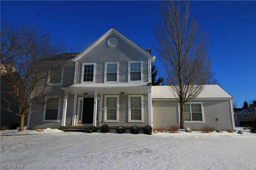 Well Maintained Colonial on Premium Cul-De-Sac Lot, 3 Bedrooms, 2.5 Baths, Center Hall Colonial w/side load garage, home features a two story foyer, spacious formal living and dining rooms are at the front of our home. Open spacious Oak Kitchen, 42" Cabinets w/Kenmore Elite Stainless Steel appliances, gas range, breakfast bar and pretty dinette area filled with sunshine.  Family room features a warm, inviting gas or wood fireplace and lots of windows for natural sun light. Upstairs is more comfort with 3 spacious bedrooms, hall bath and the Owner's Suite features beautiful private bath w/garden tub, private shower & water closet w/2 Level vanity, a prep station and walk in closet   Washer/dryer included & overhead storage in the garage. Centrally located for speedy access to turnpike, 271 & 480, 35 minutes from Cleveland, Akron or Youngstown. Lots of shopping and dining, locally. You won't want to miss this one. Call Today!