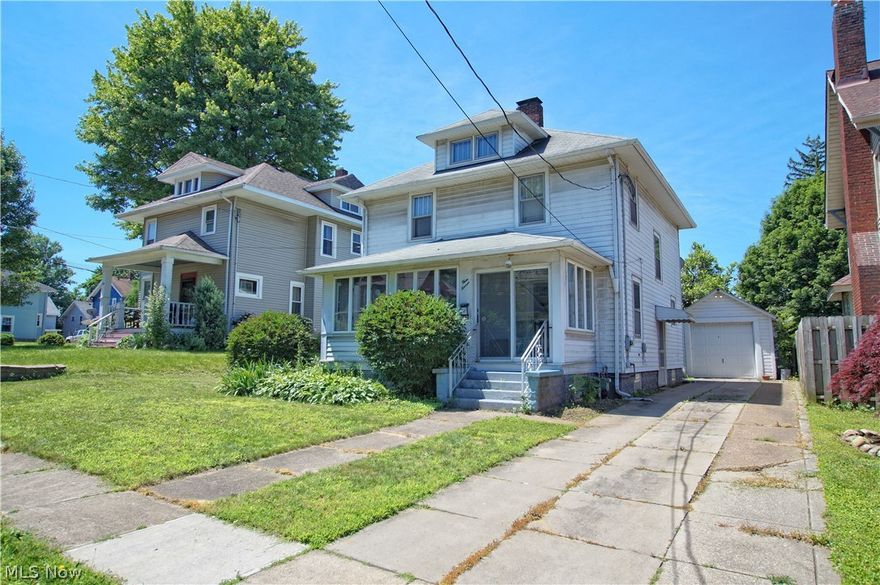 Extremely well cared for three bed, one bath colonial on a quiet street. Beautiful natural woodwork and hardwood floors throughout. Spacious living room with fireplace. Dining options include the eat in kitchen or formal dining with built-in. Light & bright kitchen has ample cabinetry. There is a private balcony off of the upstairs hallway, over looking the back yard. The size of the yard allows for minimal maintenance. Additional features include an enclosed front porch, full walk up attic, full unfinished basement, and detached garage. You will be within walking distance to Kiwanis Recreation Park. Do not miss out! Schedule your showing today.