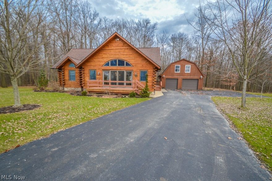 Gorgeous Log Home on Cinnamon Lake!  This home is spectacular both inside and out.  An open floor plan with a breathtaking vaulted ceiling in the family room feels cozy and spacious at the same time. A three season room that can easily be converted to a four season space adds something even more special to this amazing home offering beautiful views of the private back  yard.  A first floor master with huge en suite and walk in closet afford the owner a private retreat. Include additional seating area or desk for a private work space. Two bedrooms upstairs, that could be made into three, plus a full bath upstairs will allow guests a great place to stay  All interior doors are solid wood. Geothermal heating and cooling keeps total utility bill under $100/month. All hardwood floors on the first floor were replaced 4 years ago and the exterior of the home was sandblasted and resealed 7 years ago and has been meticulously maintained. Outside You will enjoy 3/4 of an acre that is partially w