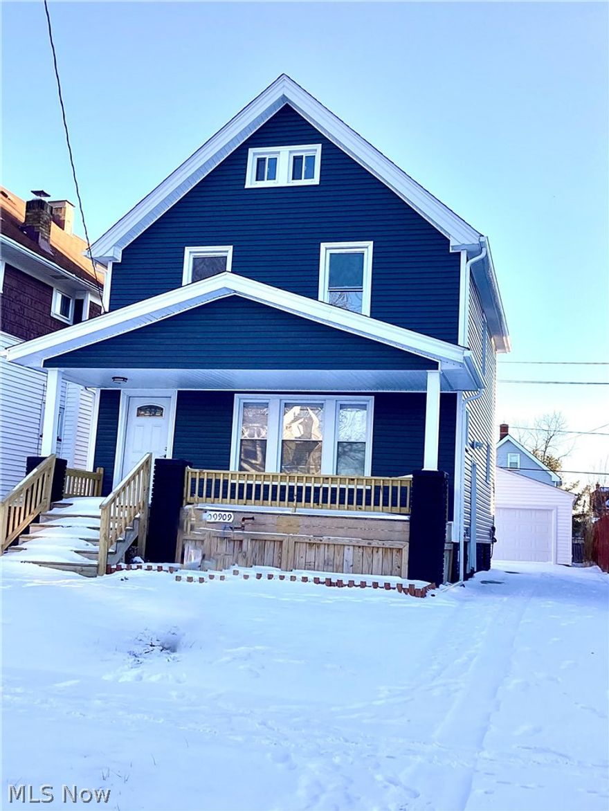 A rare opportunity to have a brand new home from the floorboards up on a great lot. This home is perfect for first-time homeowner looking for the perfect place to call home, your search ends here! This stunning, fully renovated home has been meticulously updated from top to bottom with all permits pulled and no detail overlooked. The exterior boasts brand new siding, brand new windows throughout the house, a newly built oversized 2-car detached garage with a brand new electrical box and an EV charging outlet, a new concrete driveway and walkway, and a new front porch and rear deck—ideal for relaxing or entertaining. Inside, you’ll find a bright, open-concept first floor with recessed lighting and brand-new waterproof vinyl plank flooring. The modern kitchen features new stainless steel appliances, white shaker soft-close cabinets, and sleek granite countertops. The home offers three bedrooms upstairs, all with plenty of natural light, and a convenient half-bathroom located in the basement. Plus, there's a finished attic, offering an additional private space that can be used for an office or extra storage. Comfort is ensured with a new furnace, hot water tank, and central air unit, along with updated plumbing and electrical systems, including a new electrical panel and wiring. Safety is a priority with hardwired smoke and CO2 detectors installed on every floor. The large backyard, complete with a privacy fence, offers plenty of space for gardening, cookouts, or outdoor relaxation on the new patio. A home warranty is also included for your peace of mind. Located just minutes from major highways (I-90, I-71, and I-480), this home offers unbeatable access to the entire region. Halloran Park, with its public pool, pavilions, and playgrounds, is just steps away. At this price point and in this prime location, this home won’t last long—call today to schedule your private showing!