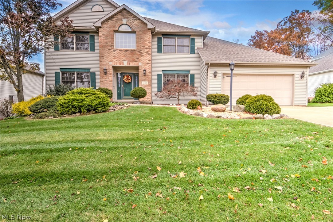 Pride of ownership abounds in this former model home located on a dead end street. The 2 story foyer with beautiful open staircase, ceramic flooring & dual closets will greet you upon entry. Formal living room/den located off foyer. Spacious kitchen, center island & plenty of cabinetry is wide open to the large family room with hardwood floors & fireplace, along with formal dining room with chair rail, hardwood, & tray ceiling, all perfect for entertaining ! First floor laundry, mudroom area boasts newer ceramic wood look flooring and is located right off the garage along with 1/2 bath. Easy access to deck overlooking the beautifully manicured yard along with screened gazebo with electric, just waiting for that hot tub you always wanted. The second level offers a vaulted master suite with its own private bath, plenty of natural light with the skylight & includes dual sinks, soaking tub & shower, walk-in closet w/built-ins, & attic access. Three additional spacious bedrooms and f
