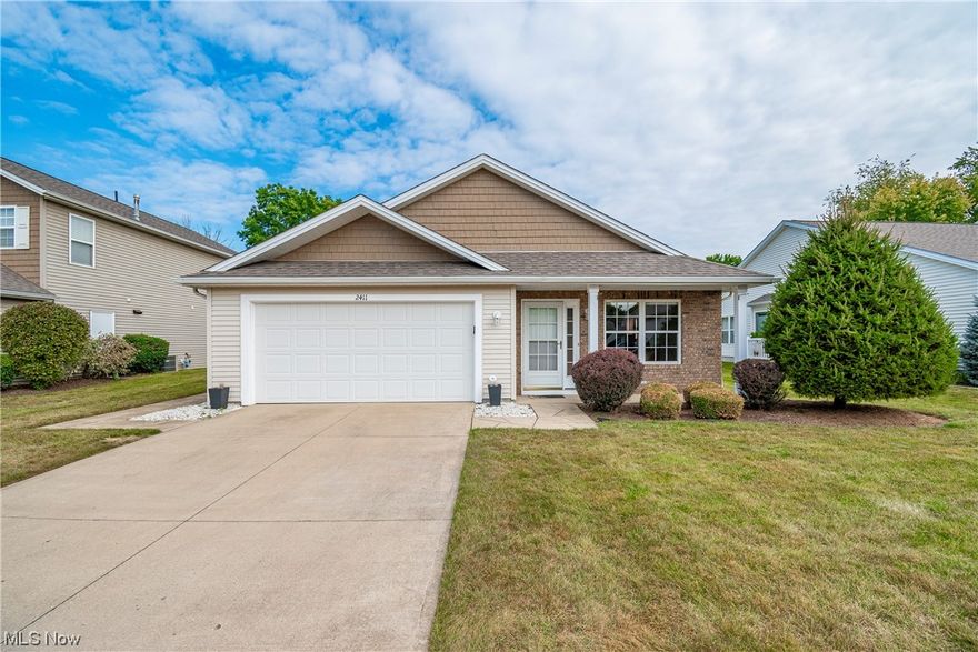 Welcome home to 2411 Marlborough Drive! Don't miss this 2 bed, 2 bath ranch situated in the desirable Prestwick Pointe development with golf course views. Enter through your front door into the formal dining room and nearby kitchen with 2021 stainless steel appliances. Your oversized great room sits off the kitchen and features a cozy fireplace, vaulted ceiling, and skylights. Sliding doors give access to the back patio overlooking the golf course. Venture down the hall to find a full bath, second bedroom, and owner's suite. Both bedrooms offer walk-in closets. The large suite boasts a vaulted ceiling, double closets, and a full bath. Large laundry room is conveniently located near the bedrooms and gives access to the 2 car attached garage. LVP 2023, carpet and lighting 2019. Roof 2021 (covered by HOA). Don't hesitate to schedule your private viewing!