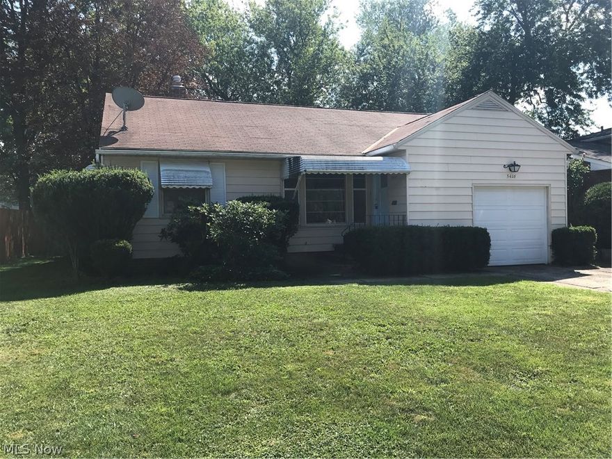 Lovingly kept 3BR 1.5 Bathroom Ranch on a quiet street and deep parklike lot. Beautiful hardwood flooring throughout. New kitchen flooring and updated  bathroom flooring and vanity! Full, finished basement with rec room and storage side, eat-in kitchen appliances include refrigerator, washer/dryer, dishwasher, garage door and controls all newer,central air, minutes from I-271, shopping and schools, this is the perfect home in a great location! Room sizes are estimated