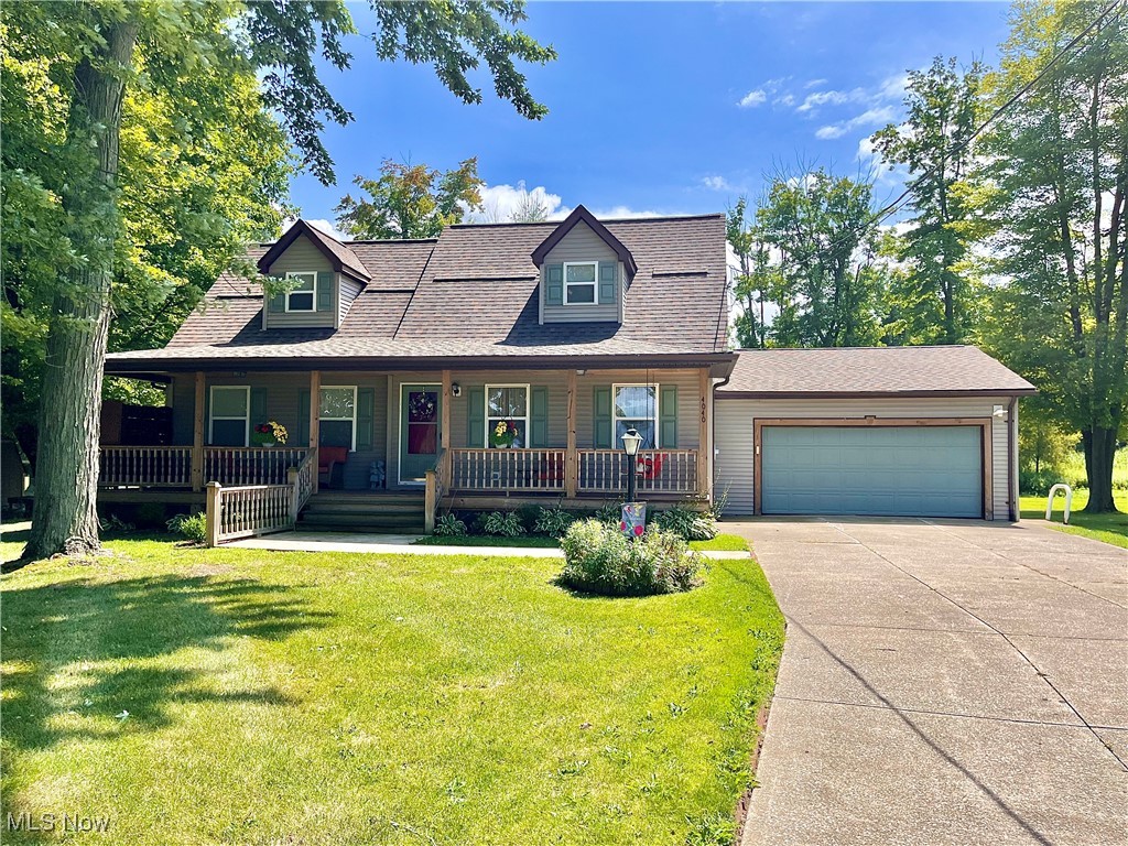 Buckeye Area Beauty! 3 bedroom 2 bath Cape Cod set on over 1 acre in North Kingsville Village. There have been a number of updates in the past 5 years including a new roof and waterproofed basement by Ohio State Waterproofing. Transferable warranties with both. The spacious eat-in kitchen features all appliances, center island and Corian countertops. You're sure to love the family room with vaulted wood ceilings and views to the scenic backyard. 1st floor Owner's bedroom, plus a full bath. The 2nd floor bathroom is enormous and offers a dual vanity, jetted tub and separate shower. Back-up generator, concrete drive, 2 car attached garage, fenced in pet/play area plus a tool shed and a separate garden shed in the rear of the property. Expansive covered front porch and a high/dry basement that could be outfitted to gain additional living space. A great home at a great price!