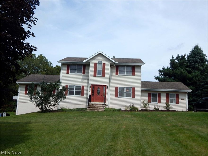 Stunning 4 bedroom, 3 bath Colonial tucked away on 11 private acres of woods and grass areas.  Perfect for horses, riding trails or other recreational activities.     Large Great Room with Fireplace and doors that lead to the backyard.  Spacious Eat-in Kitchen with tile floor and plenty of storage space.  Formal Dining Room   perfect for entertaining.  The first floor also features an in-law or teen suite with full bathroom and a laundry room.  The Master Suite is located on the second floor and has its own private bathroom. Two additional bedrooms and a full bath complete the second floor. The full basement has been finished with the Owens Corning System.  Enjoy the Above-Ground Pool or relax on the Deck overlooking the secluded backyard. Two car garage off the main floor and one car garage off the basement.  Heating and cooling are run on the geothermal system.