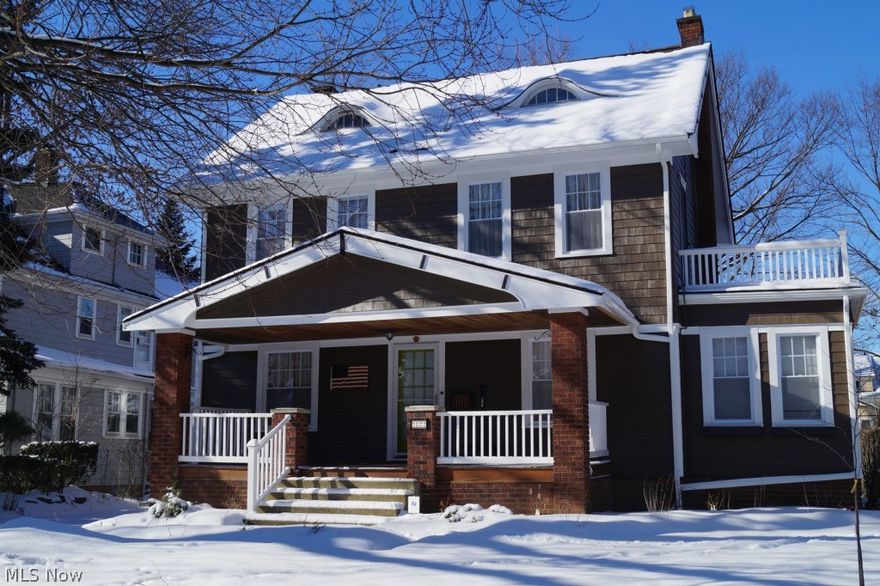 Beautifully Restored Front Porch Center Hall Colonial! This Owner Took Tremendous Pride Remodeling This Classic Heights Home.  Features Gorgeous Refinished White Oak Oak Floors & Fresh Decor Through-Out.  Living Room w/Fireplace & French Doors To Cozy Sun Room.  Dining Room w/Custom Built-Ins. All New Kitchen w/Custom Cabinetry, Granite Counters, Center Island & Stainless Appliances.  New 1/2 Bath On 1st & Remodeled Full Bath On 2nd w/Clawfoot Tub. Finished 3rd Floor w/Walk-In Closet & Room For Bathroom.  Many Improvements, Including Energy Efficient Replacement Replacement Windows, & Split System A/C-Heat Unit,  New Roof, Interior & Exterior Paint, 2nd & 3rd Floor Carpet, Glass Block Windows,  & More!  Walkable to Cedar Lee Restaurants, Shops & Library! Minutes from Case, Univ Hosp, & Clinic.