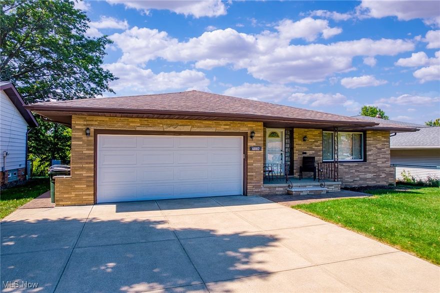 Welcome to this charming 3-bedroom, 2.5-bath brick ranch in Parma, Ohio, ideally located near shopping, dining, and hospital. Step inside to find new carpet throughout the Living Room, Dining Room & Family Room. Hardwood floors in the bedrooms, a spacious eat-in kitchen full of natural light from a gorgeous skylight. The elegant formal dining and living rooms are perfect for entertaining. The cozy family room with a large gas log fireplace offers a warm retreat for relaxing evenings. The partially fenced backyard features a large stamped concrete patio, providing the perfect setting for outdoor gatherings. The basement expands your living space, boasting a generous year round entertaining area and a second full bathroom for added convenience. This home is priced to sell quickly and offers a wonderful opportunity for the right buyer to add their own personal touches to truly make this their home.