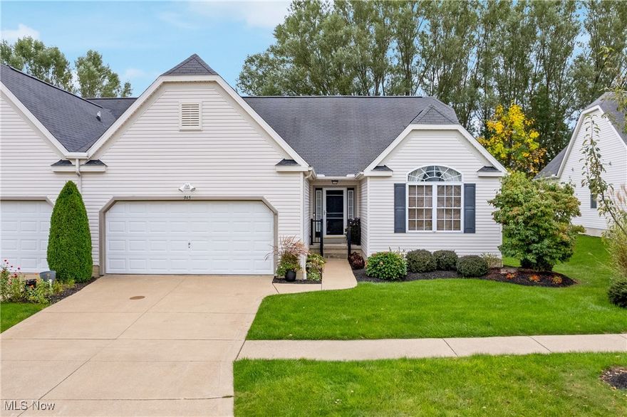 Stunning 3-Bedroom, 3-Bath Condo in Wadsworth’s Reserve at the Meadows, offering modern amenities, spacious living, and low-maintenance convenience! The living room welcomes you with vaulted ceilings and a cozy gas fireplace (2020), creating a warm, inviting space. The kitchen, updated in 2024, features gorgeous quartz countertops, a tiled backsplash, stainless steel appliances, and LVT flooring (2022). The adjacent eating area opens to a private concrete patio through sliding glass doors—perfect for grilling and outdoor relaxation. The vaulted primary suite provides a private retreat with a walk-in closet and an en suite bath featuring quartz countertops, a soaking tub, and a separate shower. Two additional guest bedrooms are separated by a stylish guest bath, also upgraded with quartz counters. The first-floor laundry room, complete with washer and dryer, adds everyday convenience. The lower level offers even more living space, with a partially finished area that includes drywall and carpeting, plus a full bathroom. There’s ample room for a workshop and additional storage. Recent updates include new carpet throughout the main floor (2020), air conditioner (2017), hot water tank (2022), and sump pump with battery backup (2022), giving you peace of mind. Located in a tranquil neighborhood close to local amenities, this move-in-ready home is a true gem!