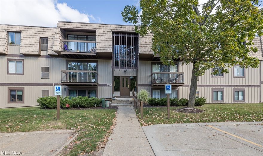 Beautifully updated 2 bedroom, 2 full bath condo located in North Royalton's Sunrise Cove. This lovely main-floor unit provides sliders that take you out to a patio to enjoy. Once inside you will appreciate the neutral paint, new windows w/ lifetime transferable warranty & Hickory plank flooring found throughout. You're greeted by a spacious & bright living room with a kitchen pass-through window allowing for easy entertainment with guests. The eat-in kitchen showcases granite countertops, Kraftmaid white cabinets, pantry, dining area and all newer stainless steel appliances. In-suite laundry area off of the kitchen. The large master bedroom provides a private, nicely remodeled full bath w/ custom tiled shower.  A second bedroom & shared full bath complete this move in ready condo. Storage locker and detached 1 garage. Community party center, pool, lake and scenic grounds. Schedule your private showing today!