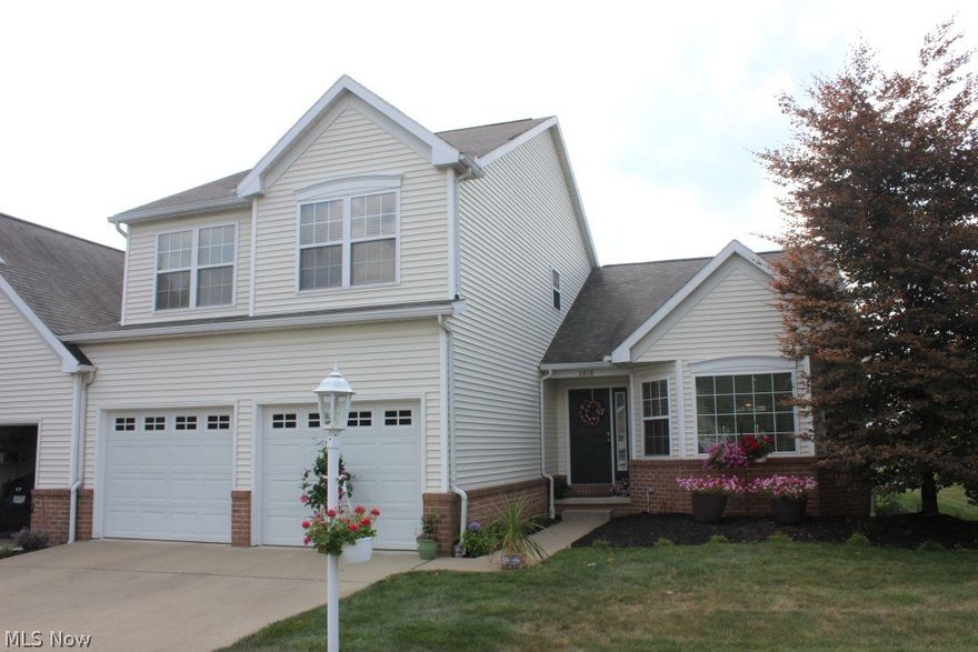 Beautiful 3 bedroom (including 1st floor master), 2.5 bath condo built 2001* Open floor plan with vaulted ceilings, neutral décor & spacious  2607 sqft, full unfinished 12 course basement plumbed for bath, 2 car attached garage situated on cul de sac* Entry with oak floor leads to vaulted great room with 2 sky lights, gas log fireplace, surround sound & opens to vaulted sunroom wrapped with windows & access to large patio* Den off of great room* Vaulted kitchen with corian counter tops, breakfast bar, pantry, fully applianced & bayed dining area* Vaulted 1st floor master with 2 closets including walk in & masterbath with garden tub & shower* 1st floor laundry & half bath complete the 1st floor* 2nd floor having loft, 2 bedrooms ( 1 with walk in closet), guest bath & 6x12 storage room/closet* Wood plantation blinds through out* Ceiling fans in most rooms* Wired for security* $240.00/month condo fee (landscaping, snow & trash removal, exterior building, reserve fund, property mgmt., asso