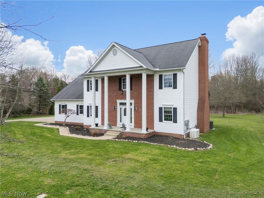 Welcome home to this stunning, custom-built, one-owner beauty in the highly desired Green School District! From the moment you walk in, you’ll feel the difference — 9-foot ceilings, natural light pouring in, and an easy, elegant flow that makes this home feel both luxurious and comfortable. The living room is truly the heart of the home, featuring a cozy wood-burning fireplace and large windows that brighten the entire space. It opens right up to a private patio and partially fenced backyard… perfect for summer BBQs, hosting friends, or sipping your morning coffee in peace. Love to cook or entertain? The kitchen offers tons of counter space and connects effortlessly to the formal dining room, making gatherings a breeze. There’s also a first-floor office and a convenient half bath — ideal for working from home or welcoming guests. Head upstairs to your private retreat: a vaulted-ceiling primary suite with a spa-like bathroom that includes a deep soaking tub, separate shower, and a massive walk-in closet. Step outside onto your private balcony and enjoy views of the quiet, tree-lined backyard. Three more generous-sized bedrooms, a spacious full bath, and a HUGE bonus room (possible 5th bedroom!) with its own balcony round out the second level. And if you’re dreaming of more space — the 9-ft ceiling basement is loaded with potential. It features a gas fireplace, a walk-out to the yard, and plenty of room to finish into whatever you need: rec room, gym, additional living space — you name it. Extras you’ll love: Whole-home generator, Water softener, Dumbwaiter from the 2nd floor to the basement (yes, really!), Large storage shed, Home warranty for peace of mind. Sitting on nearly a full acre of flat, usable land, this home gives you all the space you want while keeping you close to everything Green has to offer.