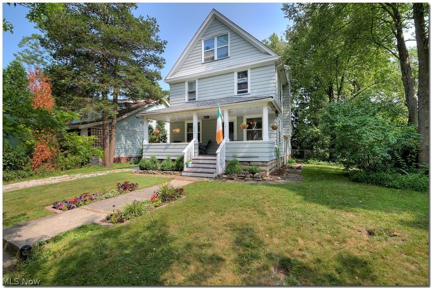 Wonderful front porch colonial with the charm of yesteryear and today's modern amenities! Stop and sit a spell on the large front porch enjoying the scenery and quiet of the neighborhood. Upon entering the home, you are greeted by a parlor/entry foyer that is spacious and cozy. Lovely details; natural woods, deep ceiling and baseboard moldings are found in the inviting and entertaining sized Living Room that carries thru to the Dining Room with working pocket doors, built-in and window seats. There is also a breakfast bar/pass thru window to Kitchen making serving and conversation very convenient. The Kitchen has lots of counter tops and storage, all appliances and access to the back yard area. As you walk up to the 2nd floor, there are three bedrooms, a full bathroom and sunroom that now is a terrific walk in closet.  The Master Bedroom has a built in head board feature and another bedroom has a built in shelving unit. The third floor is open, unfinished with lots of possibilities.  T