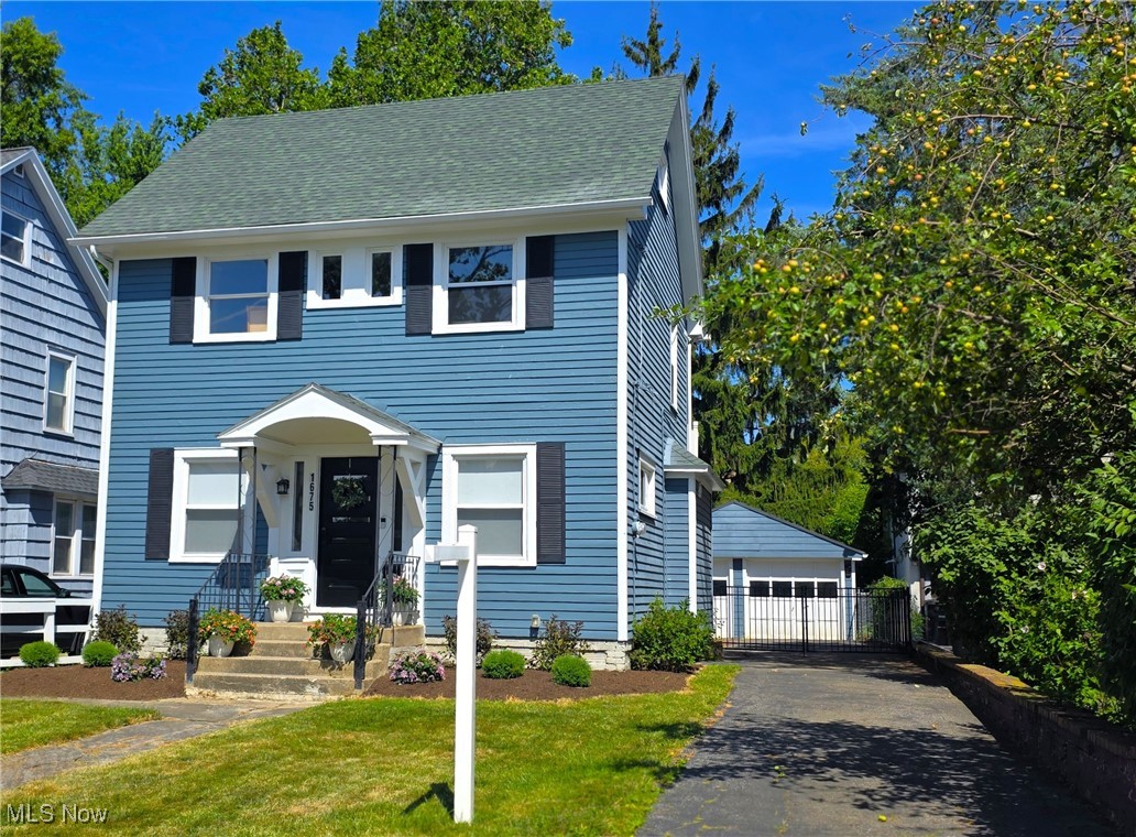 Beautifully Updated Colonial with 2-Car Garage in Prime Location! This move-in ready home blends timeless charm with modern updates throughout. Updates include newer windows, low-maintenance laminate flooring, HVAC, hot water tank, light fixtures, fresh paint, and a stunning newer steel entry door. The updated kitchen is a chef's delight with shaker cabinets, quartz countertops, stainless steel appliances including a dishwasher, a stylish farmhouse sink, and an island with breakfast bar ~ opens to the spacious Great Room with laminate floors. The first floor also features an updated guest bath and access to a covered deck overlooking a private, park-like, fully fenced backyard with a newer driveway gate and a spacious 2-car garage. Second floor, you will find three bedrooms with hardwood floors, custom closets, and a balcony off the rear bedroom. The finished third floor adds flexible space perfect as a fourth bedroom or home office. The basement features a media wall (2025) with a 72" electric fireplace and a new 85" TV. Other highlights include customer roller blinds on the main level, full front waterproofing (2024) with 15-year transferable warranty, and a seller-provided home warranty for added peace of mind. Conveniently located near parks, schools, shopping, dining and enterainment. This one has it all!