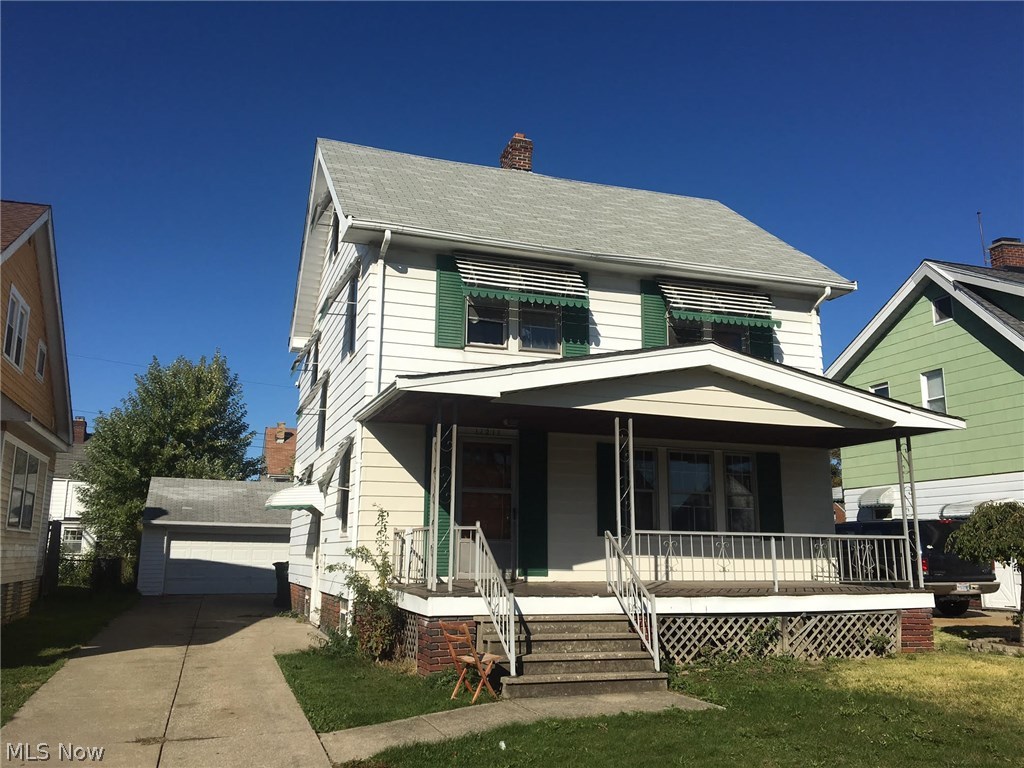 Huge 3-bedroom, 2 bath Colonial with rec room in basement and central AC. Great for investors, most recently rented for $845/mo. Other features include: 2-car garage, large eat-in kitchen, formal dining room with built-in China cabinets, gigantic living room, full attic for storage, updated electrical, many vinyl replacement windows, front porch. Conveniently located near Turney and Granger. Newer carpet plus hardwood floors. Professional management in place. Quiet street, well-maintained home, violation-free. Laundry hookups in basement.