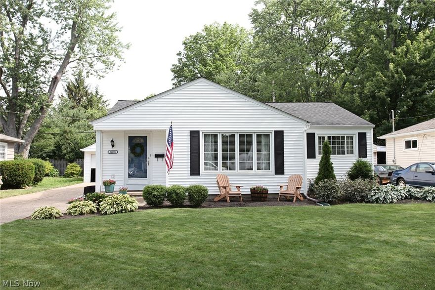 The moment you pull up you are taken with the charm and curb appeal of this lovely ranch located in Bay Village. Large open living featuring abundant natural light. Wood floors throughout the main living and bedrooms. Updated kitchen w ample white cabinetry and a functional layout. Kitchen opens to dining room that can host the farm house table you've had your eye on. 3 bedrooms and 1 bath are off of the main living space. The lower level boasts a finished basement w bar, perfect for entertaining. Outside features a screened in porch, patio, and lush landscape. Updates include but are not limited to: newer HVAC, roof, windows, siding. Location is everything! Don't miss your chance to move right into this terrific home in Bay Village.