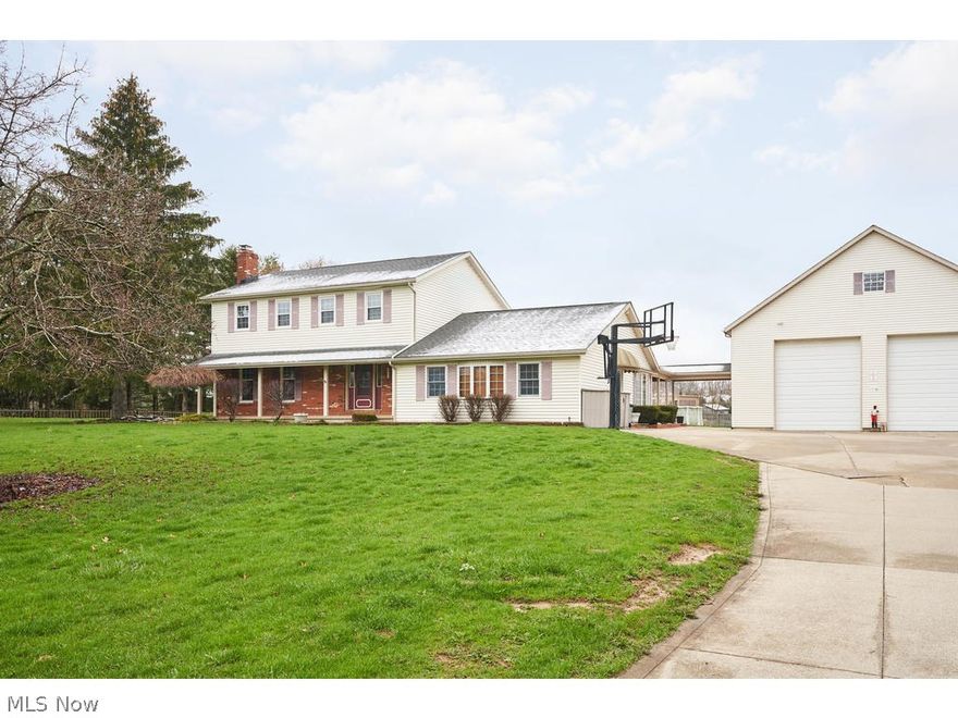 Welcome to this incredible Sharon Township Property. This 4 bedroom Colonial is set back off the road and offers 2.5 acres in Highland Schools. Newly remodeled kitchen with high-end appliances and granite countertops with a large center island. The formal dining room is furnished with a fireplace and hardwood floors. The outdoor areas are great for entertaining with a cover deck, above ground pool and a private pond located at the back of the property. The outbuilding is perfect for all your toys and hobbies (40X60) which is heated with a full bath and a loft above. The additional outbuilding is 30X24 with attached dog kennel. The approximate ages of the roof 2007, windows 2015, furnace and A/C 2011. You have to see to appreciate all this house has to offer. Call today for private showing.