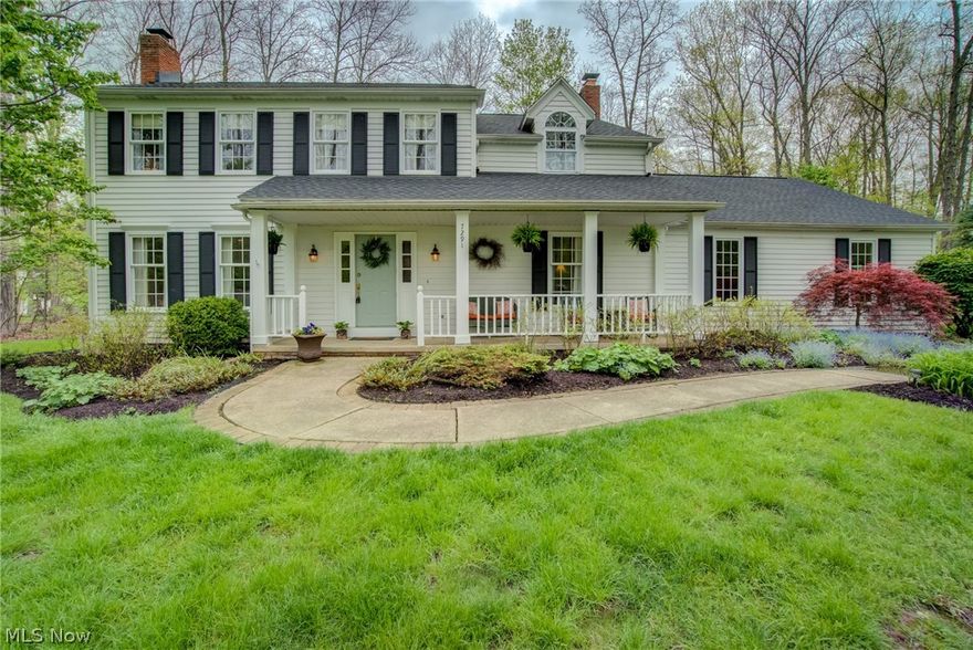 So much to love about this 4 bedroom , 3 1/2 bath colonial in desirable White Horse Acres. Made for entertaining, at the heart of this home is the fabulous white kitchen with stainless appliances, quartz counters around the perimeter and hand-crafted concrete counter on the huge center island. The farmhouse sink is canopied by a skylight and looks out to the patio and gardens beyond. The kitchen opens to the family room with its cozy, wood-burning fireplace and sound system. Just off the family room is the home office with built-in book cases. The spacious living room has a gas fireplace and opens to the formal dining room with charming built-in corner china cabinets. Gorgeous cherry floors flow throughout the first floor. Upstairs are four generously sized bedrooms with a full guest bath. The master suite has a large, walk-in closet and an updated en suite bath with dual sinks. The basement is finished with yet another full bath and plenty of room for whatever your heart desires. Poss