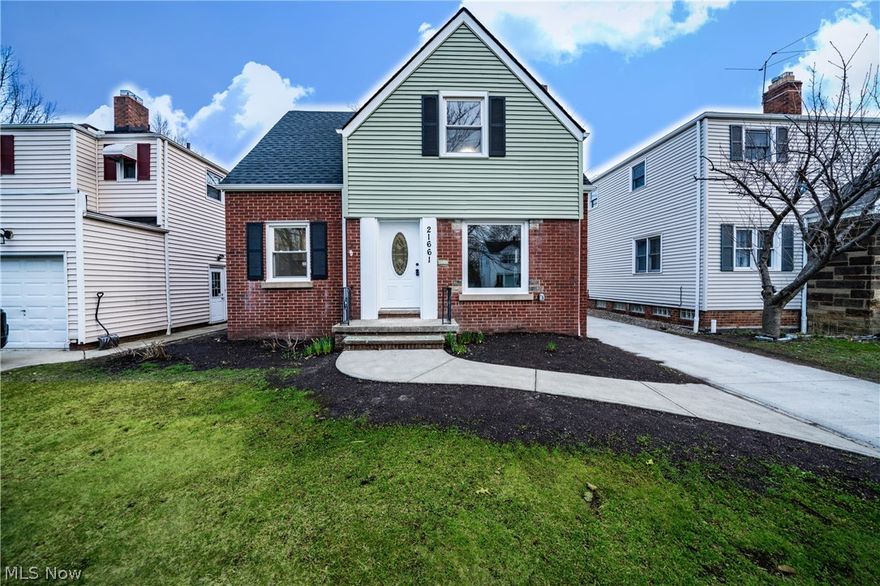 Virtual Tour Walk Through available -go to 3D in the left icons. Beautiful fully renovated Cape Cod near Euclid Memorial Park. This 3 bedroom, 1.5 bathroom has refinished hardwood floors throughout. The living space has tons of natural light and an adorable fireplace. The kitchen is fully renovated with new cabinets, countertops and stainless steal appliances with a fabulous kitchen nook. There is one bedroom and a half bath on the main level. Second floor has two bedrooms and a full bathroom. There is a deck out back for warm months of entertaining as well as a closed in mudroom/3-season room before off the deck. The basement is partially finished with another fireplace, so TONS of living space. Welcome Home!