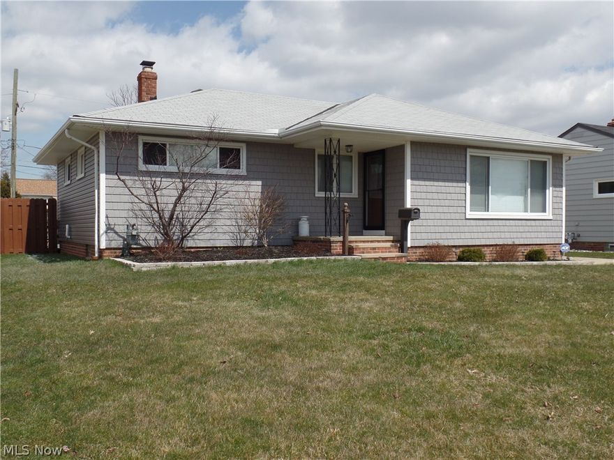 Updated and well maintained 3 bedroom ranch! This lovely ranch features a spacious living room with recently installed carpet and a large picture window for natural light. The front closet has been transformed to a foyer/mudroom. Refinished hardwood floors in dining room and hall. (hardwood throughout under current flooring). There is a beautiful bay window in the dining room overlooking the backyard. The kitchen, with ceramic tile, has loads of cabinet space newer counter tops. The main bath is recently updated with a tiled shower. Bedrooms are spacious and freshly painted, with double closets, hand scraped laminate and crown molding in the master. On to the basement, you'll find a beautifully finished rec room/man cave, with a handmade dry bar and glass block windows. The laundry room is spacious with plenty of room for storage as well!! Additional updates include, new siding, 2017, updated electric, rebuilt garage 2017, roof 2012.  Home warranty included!! Prime location. Minutes to