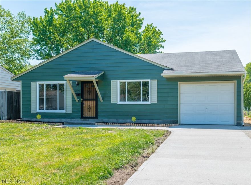 A completely remodeled 4 bdrm ranch located on Lorain's east side. Completely remodeled, new windows, new flooring throughout, remodeled kitchen and bath. A large backyard is surrounded by fence, freshly landscaped and fresh grass planted. The driveway is freshly poured. The kitchen is completely remodeled with handsome oak cabinets and new counter tops. Lovely new flooring, neutral paint throughout! A must see!