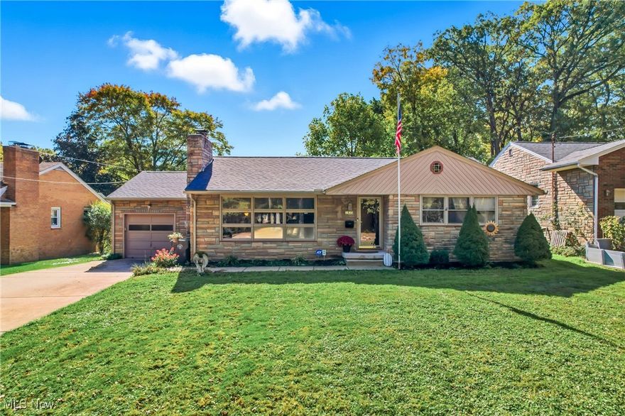 This charming ranch offers comfortable living in a desirable location, just steps from Mill Creek Park Golf Course.  The home features a spacious living room with a cozy wood-burning fireplace, perfect for gathering with family and friends. The kitchen with dinette provides a bright, functional space for meals, while three bedrooms and a full bath complete the main level.  The full basement adds incredible versatility, offering a rec room, laundry area, ample storage, and a second full bath with a tiled shower stall. In 2024, the basement was professionally waterproofed by Ohio State Waterproofing and includes a transferable warranty for peace of mind.  Additional features include: 1-car attached garage, double cement driveway for extra parking, and large lot with plenty of outdoor space. New roof (2023), hot water tank (2023). Schedule your private showing today!
A few doors down from WICK Recreation Area featuring golf, playground, ball fields & more!