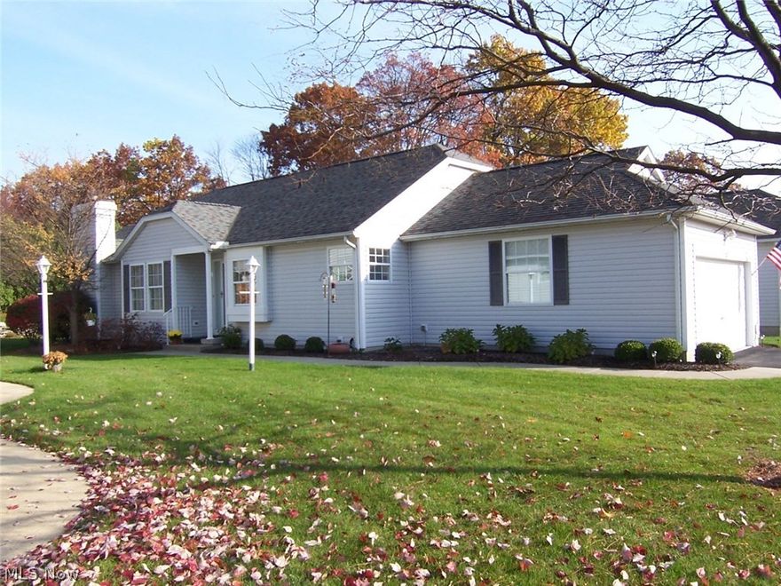 This lovely ranch condo has been well maintained by the original owners. The kitchen is fully applianced and includes an eating area with a window seat and a pantry. The Kitchen Aid DW was replaced in 2011. The vaulted great room has a ceiling fan, a gas burning fireplace, and a door leading to the deck and back yard. The formal dining area can accommodate a large table for those family gatherings, and there are custom window treatments through-out the condo. The huge master bedroom easily accommodates king-size furniture and the master bath has a pocket door and his and her walk-in cclosets. The second bedroom, just off the main bath has a large closet, and would make a great guest bedroom or office. There is a first floor launcry and the washer and dryer are included. The lower level is finished with a huges family room (28x14), is plumbed for a full bath and has tons of storage. And, there is plenty of room to add a bedroom or office as well. This condo is move-in ready and priced t
