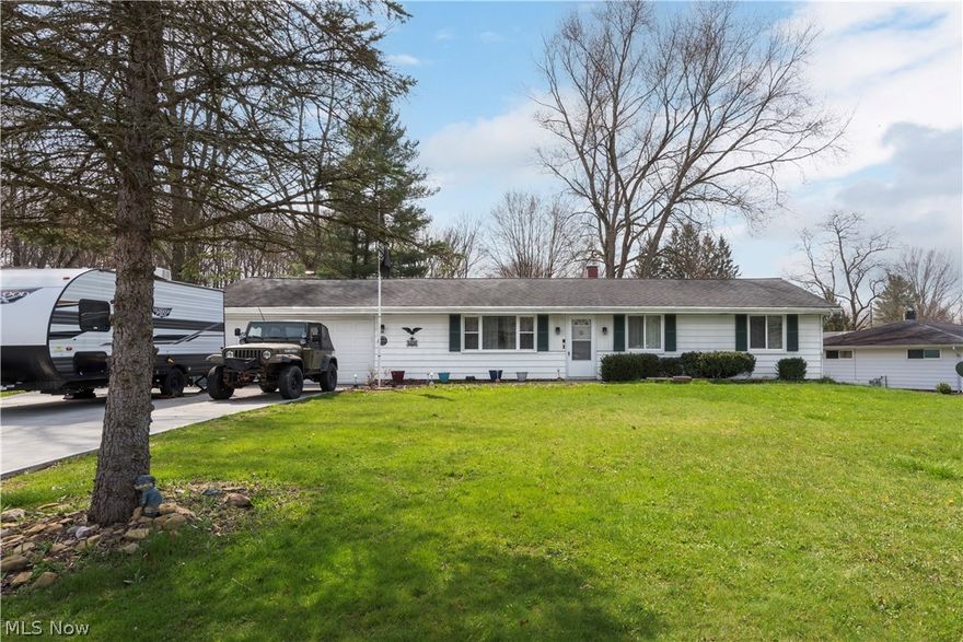 Welcome to this beautifully updated three-bedroom, two-bathroom ranch nestled on a spacious 0.90-acre lot in the serene surroundings of Sagamore Hills. This meticulously maintained home offers a perfect blend of modern convenience and tranquil living.Upon entering, you'll be greeted by a bright and airy interior, featuring an open floor plan and quality finishes throughout. The spacious family room is the perfect spot for relaxing or entertaining guests, with large windows allowing natural light to flood the space.The updated kitchen is a chef's dream, boasting sleek cabinetry, granite countertops, upgraded appliances, and a convenient breakfast bar. Adjacent to the kitchen, the dining area offers plenty of space for family meals and gatherings. Retreat to the spacious primary bedroom, complete with a renovated en-suite bathroom and ample closet space. Two additional bedrooms provide versatility for guests, home offices, or hobbies, while the second full bathroom ensures comfort and convenience for all. Outside, the expansive lot offers endless possibilities for outdoor enjoyment and recreation. The owner has made significant improvements to the home & exterior, including new Pella windows installed in November 2022, an extended back patio, and a revamped front walkway. Additionally, a new 16-foot driveway provides ample parking space for vehicles. The property features two sheds, providing plenty of storage space for outdoor equipment, tools, and more. One of the sheds is equipped with electricity and boasts a deck, offering a perfect retreat for relaxation or DIY projects. With it's prime location in Sagamore Hills, this ranch offers the perfect balance of peaceful living and easy access to amenities. Don't miss your chance to make this stunning property your new home!