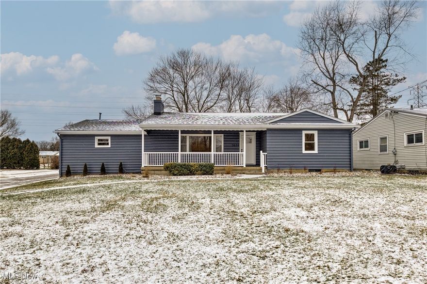 Is buying a home one of your 2026 Resolutions? Enjoy the new year in YOUR new home... at 2674 Brunswick Road! This split-bedroom ranch in the darling Kirkmere neighborhood of Cornersburg is completely updated throughout. Nestled on a corner lot, you’ll notice the curb appeal, as you walk up the stairs to the adorable covered front porch with new vinyl railings. Walk through the new front door, and you’re greeted by a large living room with a fireplace and grand bay window. Vinyl wood plank flooring flows seamlessly throughout the home. Through the arched doorway, imagine yourself enjoying meals around the kitchen table, well-lit by the beautiful bay window and modern chandelier. The eat-in kitchen is equipped with a stainless steel microwave, oven, fridge, and adorned with brand new cupboards, countertops, and tile backsplash. Through the kitchen doorway, you’ll find a family room and the huge primary bedroom with two closets, separate from the other bedrooms. On the other side of the nearly 2000 sqft ranch is a full bathroom, and three additional bedrooms, with one currently staged as an office space. From the board and batten and slat accent walls and paint colors to the light fixtures and hardware, no details were left out when updating this gem. Providing access to the integral side-garage, the full basement has an additional bathroom, as well as plenty of storage, including a fruit cellar. Outside, enjoy the large yard and TWO concrete driveways and fresh landscaping.Major mechanical updates include: new roof, windows, HVAC  central air, landscaping, garage door, and more. Schedule your showing today!
