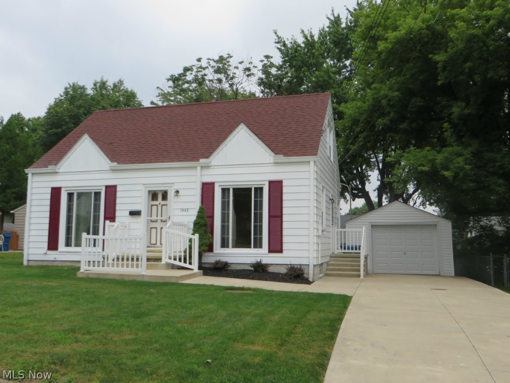 Thank you for stopping. I am a spacious Cape that has been freshly painted inside and out. I have 3 bedrooms, an updated kitchen, dining area, large living room with hardwood floors, updated bathrooms and full basement. Newer furnace and central air-conditioning. I have a newer roof on both the house and garage. The garage has newer vinyl siding with a new garage door 2014. I am located on a beautiful lot. I look forward to your visit.