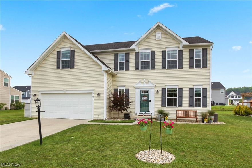 Welcome this spacious and beautifully upgraded home located on over .29 of an acre property in the Mill Ridge community in North Ridgeville. The home includes a 4-ft side house extension, upgraded flooring throughout, 5-6 total bedrooms, a 1st-floor bedroom/office, an eat-in kitchen including ALL appliances, granite countertops & upgraded cabinetry, morning room w/ access to a deck, family room w/ fireplace, mudroom, 2nd-floor recreation room/multi-purpose room, 2nd-floor laundry, full basement w/egress window, rough-in plumbing for a full bath & lots of potential, and a shed in the backyard. The owners' suite has a tray ceiling & en-suite bath w/ walk-in closet. The home is powered by recently installed SOLAR PANELS that provide thousands of dollars in savings/credit on electricity costs. In addition to many builder upgrades, the owners have completed OVER $115,000 IN RECENT UPDATES. Installed 21 solar panels & backup battery (2021), 22'x12' deck (2018), landscaping, LVP throughout 2nd floor (2023), refrigerator (2018), washer/dryer (2022), custom faux wood blinds throughout (2018), shed (2021), garbage can shed (2019), ceiling fans, storm door, smart keypad on front door (2023), replaced kitchen sink, upgraded lighting, bathroom fixtures/faucets & so much more. INCLUDED are ALL kitchen appliances, washer/dryer, window blinds, Ring doorbell, playset, TV mounts & a 1-year home warranty. Conveniently located near I-90/OH-2, I-80, I-480, parks & many other local attractions.