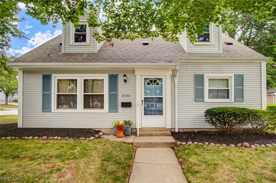 Great curb appeal in this beautiful 4-bedroom, Cuyahoga Falls Cape with 2-car, attached garage in walkable neighborhood with sidewalks and mature trees. First time on the market in 53 years! Lovely, level lot with fenced backyard. Hardwood flooring beneath carpet in upstairs bedrooms. Charming dormers in Bedrooms 3 and 4 add natural light, space and visual appeal. Newer furnace (2022) and hot water tank (2019). Additional updates include Dinette addition; roof; vinyl siding; vinyl replacement windows; central air; Bath remodel; and Kitchen remodel with oak cabinetry and GE stainless steel range and refrigerator. 11' x 9' screened-in Porch offers a wonderful space to relax and unwind. Laundry is conveniently located off Kitchen. Generous storage space in Garage attic. This well-maintained home is just minutes from the newly reconstructed historic district on Front St in downtown Cuyahoga Falls. Shopping, restaurants and entertainment of Portage Crossing and parks, schools, playgrounds,