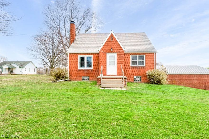 Charming brick bungalow situated on 1 1/2-acre lot.  Home features spacious eat in kitchen, nice living room with fireplace.  2 bedrooms & 1 updated bath and nice built ins complete the 1st floor.  The 2nd floor is a large open room that was used as a 3rd bedroom.  The LL has laundry and extra-large room which make a great workshop. The 2-car garage has newer garage doors with openers. Rooms Sizes and Sq. Ft is approx.