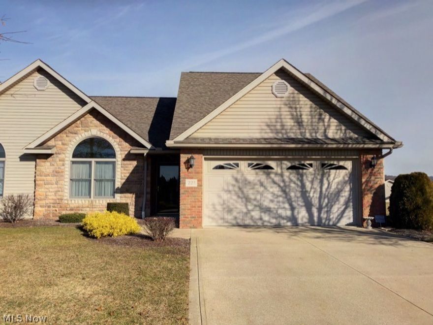 Carefree living with this well cared for 3 bedroom, 2 1/2 bath home. The front foyer opens up to the open living room.  Very nice 1st floor master bedroom with cathedral ceilings, master bath, and a huge 8 x 5 master walk-in closet. The other 1st floor bedroom includes a large decorative window.  The large kitchen has loads  of cabinet space, and the appliances are included.  The 2nd level provides a bedroom, half bath, and storage room.   The 1st floor convenient laundry also includes cabinets.  The cozy enclosed sunroom is an added feature to this lovely home.  The 2 car attached garage is immaculate.  Seller is offering a 1 year America's Preferred Home Warranty.