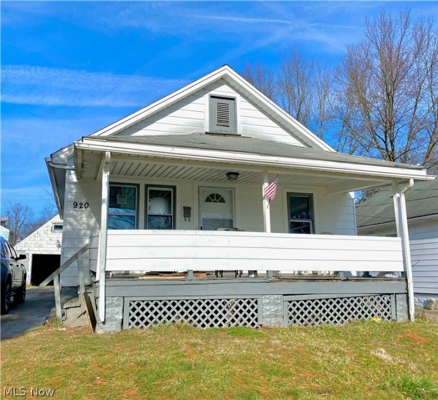 This 2 Bedroom 1 Bath Ranch is the perfect investment opportunity or a great starter home! This home has been freshly painted throughout, & has newly refinished wooden floors that are featured throughout the living area. There is a beautiful arched entry way between the living and dining area that gives the home a very open floor plan feel.  The bathroom has been updated with all new fixtures, countertop, & ceramic tile shower and tub.  There is also a very generously sized front porch, and huge walk up unfinished attic that could be turned into another bedroom.  This house is located near the end of this dead end street so there is no traffic.