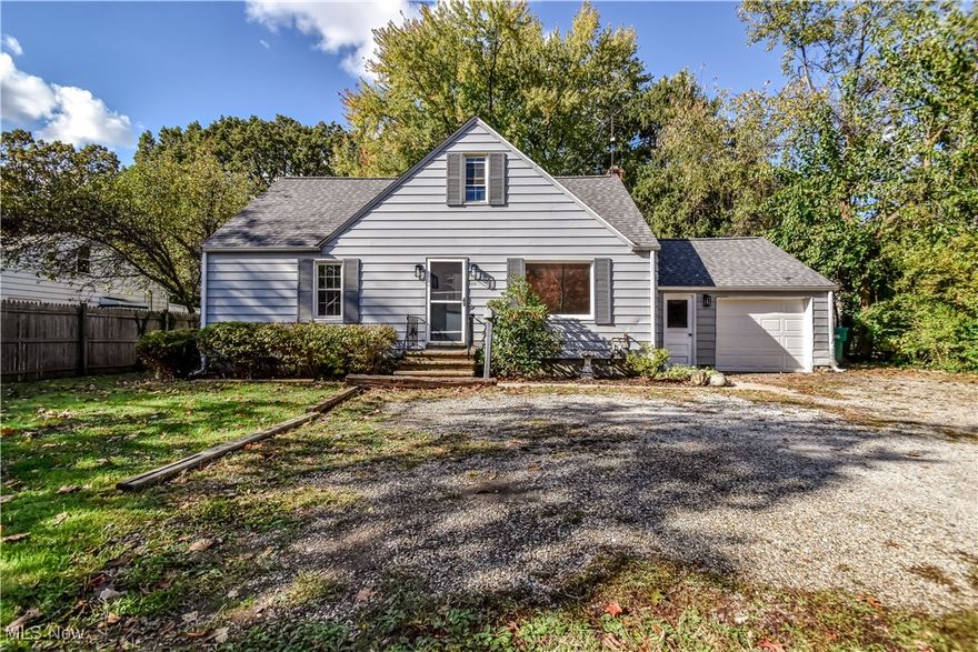 Perfectly situated in the heart of Mentor, this well-maintained four bedroom, 1 1/2 bath bungalow combines convenience and serenity, yet just minutes from shopping, dining, and freeway access, yet nestled in a setting that feels like peaceful rural living. Step inside to discover spacious, light-filled rooms and the comforting warmth of steam baseboard heat throughout. The main floor offers two full bedrooms, ideal for first-floor living, while the second floor features two generous bedrooms and a half bath, spanning the full length of the upper level and offering plenty of flexibility for bedrooms, an office, or a hobby space. At the heart of the home is a charming eat-in kitchen overlooking the beautiful, park-like backyard. Large windows offer views of mature trees and open green space, creating a tranquil backdrop for morning coffee or evening meals. The kitchen’s layout provides simple cabinetry and a large workspace, along with room for a cozy dining table where you can relax and enjoy the ever-changing scenery through the seasons. The one-car attached garage offers convenience and protection from the elements, with additional storage available in both the garage loft and the eaves of the home. The backyard is truly the showpiece — private, expansive, and filled with mature trees set at a perfect distance from the house to allow both sunshine and shade. It’s a natural retreat ideal for gardening, play, or simply unwinding outdoors. Whether you’re a first-time buyer, downsizing, or looking for a smart rental investment, this property offers comfort, character, and unbeatable location value. Schedule your private showing today and discover why this Mentor gem feels like home the moment you walk in.