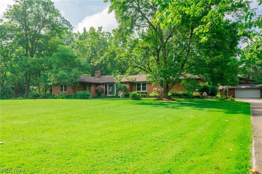 Incredible opportunity to own a well-maintained ranch on over an acre on a quaint road. Spacious & inviting Living Room features stone surround wood burning fireplace. For additional space to entertain the large family room is perfect w/ wet bar, stone cinder rock accent wall & copper hood. Formal Dining Room has window that overlooks to the pretty front garden. Master Bedroom Suite carpeted w/ double closets ceiling fans & dressing room w/ cosmetic make-up desk. En-suite Bathroom has twin sink vanity, vaulted ceiling w/ skylight & step-in shower. Three additional sizable bedrooms all w/ double closets. Additional full & half Bathrooms. Convenient first floor laundry room w/ stacked washer & dryer. Great space for entertaining in the finished Lower Level Rec. Room w/ half bathroom. Outdoor living space creates the perfect space to entertain or just relax & take in the serene setting of your fenced backyard. 3 Car detached Garage w/work room off back. Updates include *2017 roof, 2017 we