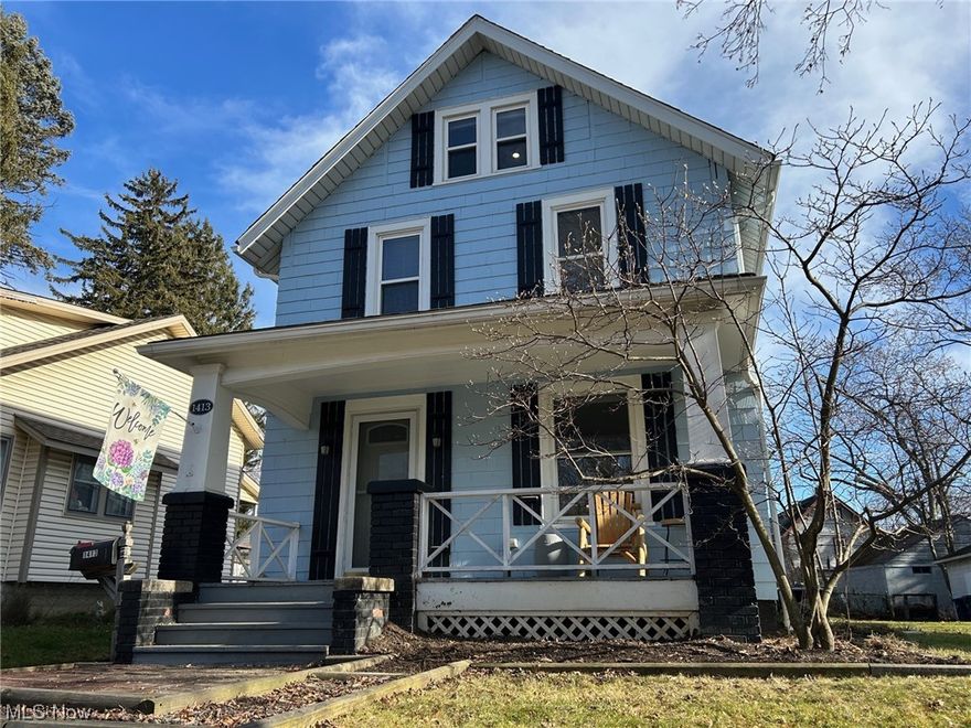 Visit this well kept four bedroom colonial home only 5 properties away from Firestone Park. Entertaining will be easy with a first floor front porch that opens to the Living Room and is open to the Dining Room and Kitchen. New French doors lead to a great three season porch and a back door opens to a backyard covered porch. The second floor has three bedrooms with with parquet wood floors and a bathroom. The third floor offers a large fourth bedroom with a spacious closet and built in twin beds. The lower level has another bathroom with shower, laundry area, laundry chute, and plenty of storage. You will find a large driveway and an oversized two car garage with electric and plenty of space for a workbench or additional storage. All appliances,including the washer and dryer, will stay with the home. This home has many updates including a new air conditioning unit (August 2023),  new French doors (March 2023), and in 2022 a new electric box, new bedroom doors, new custom blinds, and a new garage key pad. Make new memories in this ready to move in four bedroom home.