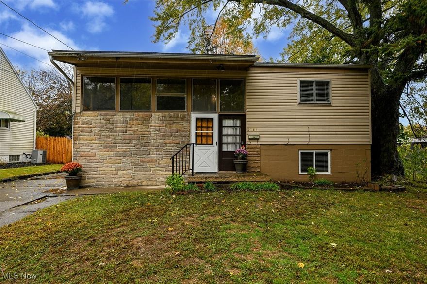 This classic Castle Homes walk-out bi-level features vinyl siding with a stone veneer and is the last house on a dead-end street. Private, quiet, and virtually no traffic. Built in 1958, but has had only one owner for the past 50 years. The main level features a living room, an eat-in kitchen with a dinette, and a door to the two-story porch overlooking the backyard, plus two bedrooms and a full bathroom.
The lower level is a walk-out to the private backyard and includes a family room, two additional bedrooms, a laundry area, and a half bath that formerly included a shower and is still plumbed. This home has been empty for a couple of years and requires significant improvements; however, it has good sturdy bones and is level and dry. Basement bedrooms were redone approximately 14 years ago and have rarely been used since. Each lower-level bedroom has two closets. Nice flat lot with a decent-sized private back yard and a sizable shed in good condition. The partial privacy fence belongs to the neighbor. We are working to find out from the city when the sidewalk in front of the home will be replaced.
Amana Air Command 80SLE Furnace was regularly serviced and works well. The central AC unit is older, but it works very well. The wall unit is unknown and has gone unused in recent history. The Rheem hot water tank is new. Siemens Electric Panel installed in 2002. The roof is roughly 17 years old. Frigidaire Refrigerator (newer), Maytag Dishwasher, Magic Chef Microwave, Washing Machine, approx 3 years. The dining room table and chairs can stay. Seller would like the fridge and washing machine IF the buyer does not intend to keep them. There are still items in the home that the seller will have removed before closing. The gas range and dryer do not work. Price accordingly.