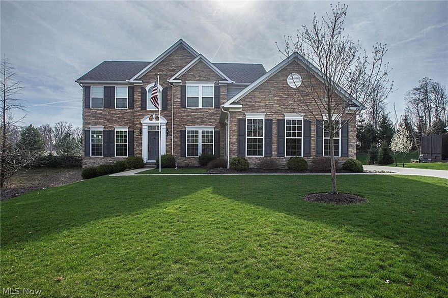 No need to wait for construction in this 2010 colonial in Chestnut Woods!   Beautiful 3,300 SF home features 4 bedrooms and 2.5 baths above grade, plus additional 5th bedroom and full bath in daylight lower level.  First floor features 2-story foyer, office with built-in cabinets and shelves , formal living and dining rooms, family room with gas fireplace, powder room and chef’s delight kitchen!   The spacious kitchen is appointed with warm maple tone cabinetry, granite counters, center island with breakfast bar, and is adjacent to morning room which offers flexibility as sun room or dinette area.   2nd floor offers master suite with dual vanity, soaking tub plus shower, walk-in closet, and 2nd floor laundry room, plua 3 additional bedrooms and main bath with dual vanity.    Living area is greatly expanded in daylight lower level which boasts rec room, media room, 5th bedroom and 3rd full bath!   You will love spending time on the outdoor paver patio which offers serene views of the re